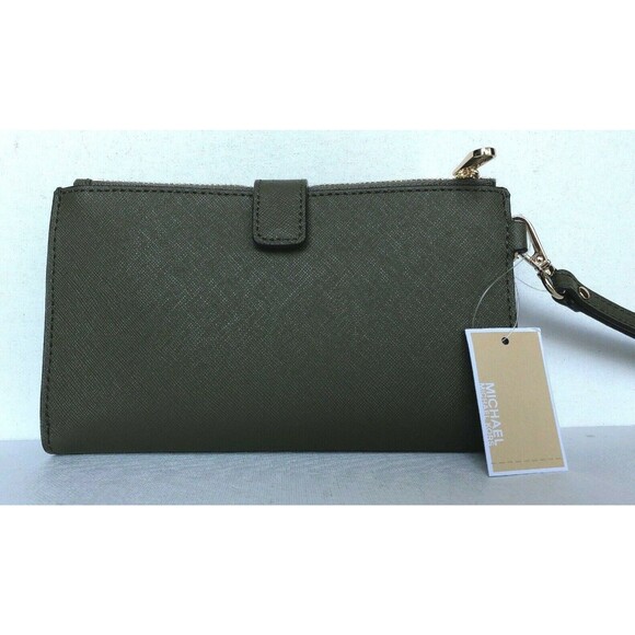 New Michael Kors Jet Set Travel Double Zip Wallet Leather Duffle - Picture 3 of 6